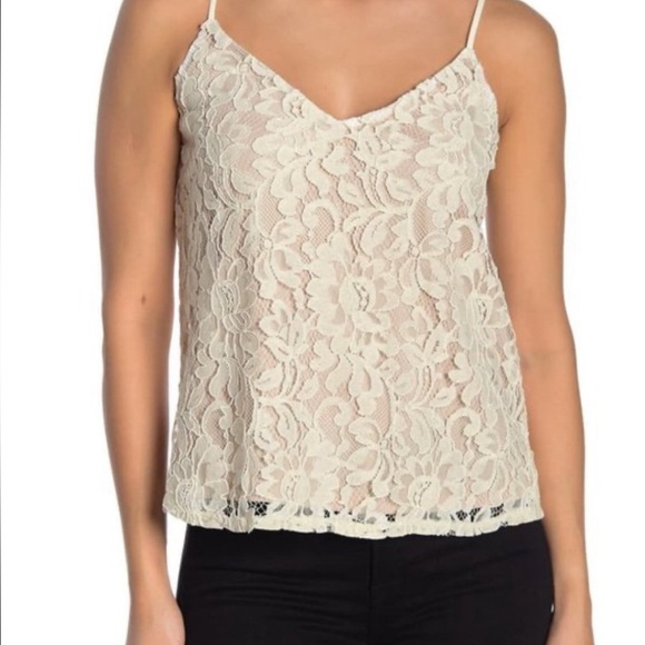 SOCIALITE Lace Beige Tank Top - Picture 2 of 8